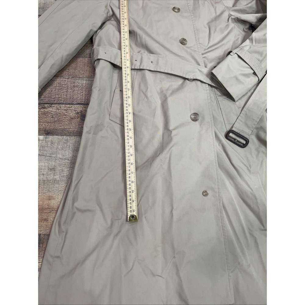 Vintage Ralph Lauren Trench Coat Park Men's Large Beige Belted Pockets HK - Picture 3 of 12